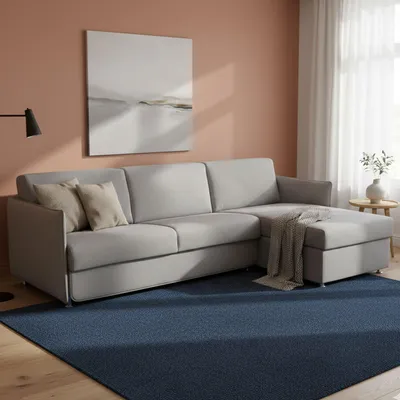 Immagine prodotto di Sumirago - Divano Letto con Penisola, 260x160 cm Grigio, Sfoderabile  Italy
