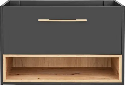 Produktbild von Waschtischunterschrank 80 cm BOLOGNA-56 in anthrazit mit Artisan Eiche Nb., B/H/T: ca. 80/57/46 cm