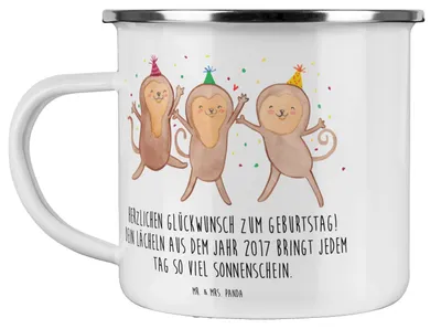 Produktbild von Mr. & Mrs. Panda Pott 2017 Geburtstag Lächeln - Weiß - Geschenk, Geburtstagsfeier, Teetasse, Geburtstagsjahr, Tasse Emaille, Geburtstagsgeschenk, Glückwunsch, Motivtasse