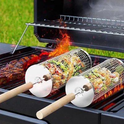 Produktbild von Edelstahl Grillkorb 24cm x 10cm für Gemüse, Outdoor
