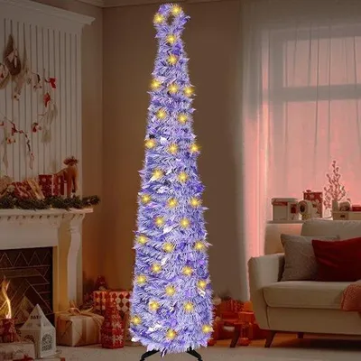 Image de Dailygoods - Sapin de Noël décoratif, 30 x 150 cm, avec guirlande lumineuse