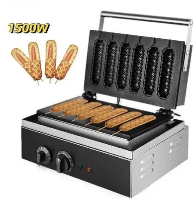 Obrázek produktu pro Vaflovač – 6 kusů – nepřilnavý povrch – nerezová ocel – černý