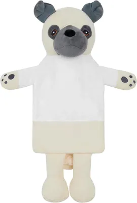 Productafbeelding van Warmwaterkruik met dierenfleece hoes, 1 of 2 liter inhoud. Gemaakt van natuurlijk rubber. Pluche, schattige dierenhoes. Ideaal als cadeau (verschillende modellen met dierenprints)