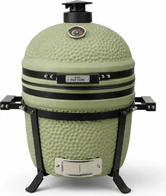 Produktbild von PATTON Kamado Grill Holzkohlegrill "PREMIUM", Grill Ø33.5cm, Olivgrün