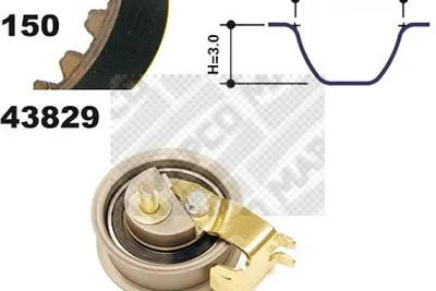 Produktbild von MAPCO 23829 Zahnriemensatz für VW Golf IV Schrägheck (1J1) 150-Zähne