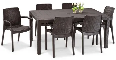 Produktbild von Gartenmöbel-Set KETER MELODY/SAMANNA 6+1 – braun