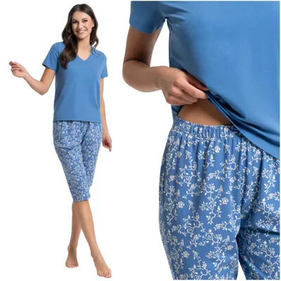 Produktbild von Moraj Damen Pyjama Schlafanzug – Blau, Größe S, bequem
