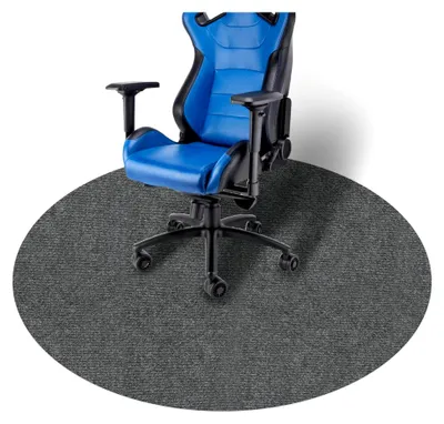 Produktbild von Bodenschutzmatte, 120 cm rund, rutschfest, Bürostuhlunterlage für Hartböden (Grau)