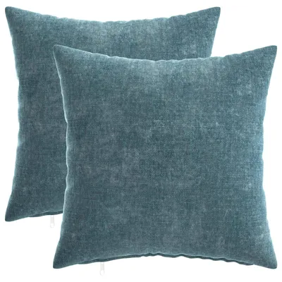 Obrázok produktu pre vidaXL Vankúšový poťah, 2 ks, modrá farba, 35 x 35 cm, materiál: velúrová tkanina