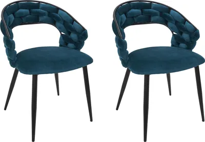 Image de Chaise Sawyer Bleu Canard - Lot De 2