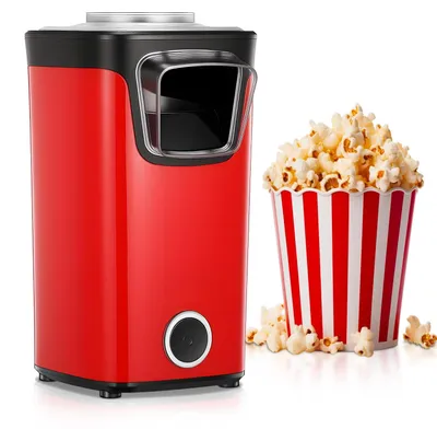 Popcornmaschine 1100 W, 60 g Kapazität, rot, Heißluft, fettfrei