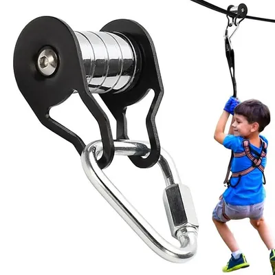 Produktbild von 2 Stück Robusten Zipline Riemenscheiben für Slackline Spielplatz Zubehör für Aufregende Outdoor Erlebnisse im Hinterhof Fördert und Naturentdeckung