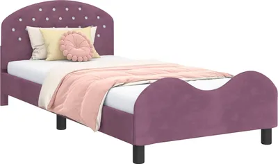 Immagine prodotto di vidaXL Struttura letto per bambini con testata viola 90 x 200 cm in velluto