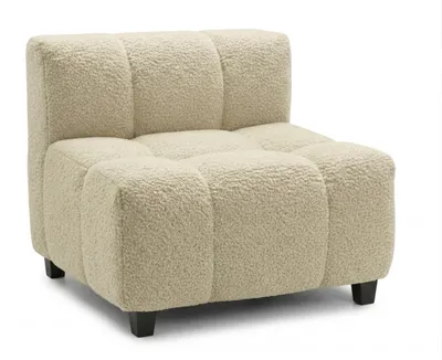 Obrázek produktu pro Modulární křeslo VENO Bouclé Krémová - Designové křeslo z látky beránek - moderní lounge křeslo do obýváku - rozšiřitelné & pohodlné
