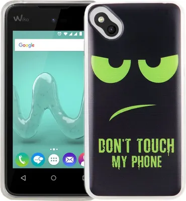 Produktbild von Handy Hülle für Wiko Sunny Cover Case Schutz Tasche Motiv Slim Silikon TPU Dont Touch my Phone Grün