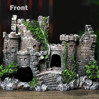 Produktbild von Harz-Aquarium, altes Schloss, Dekoration, Tank, Höhle, Architektur, Layout und Verschönerung, Ornament, sicher für Süßwasser-Salzwasser-Aquarien