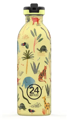 Immagine prodotto di 24Bottles Borraccia in acciaio inox Jungle Friends 0,5 l, con cannuccia apribile
