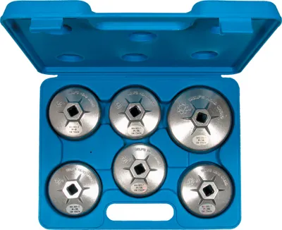 Produktbild von Ölfilterkappen Satz aus Aluminium-Druckguss, Ölfilterschlüssel 6-tlg.