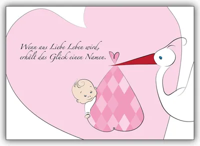 Produktbild von Schöne Babykarte (Mädchen), Glückwunschkarte zur Geburt mit Baby