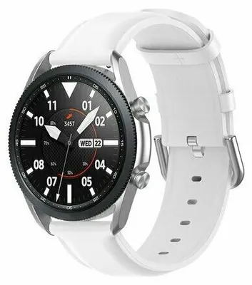 Produktbild von By Qubix passend für Garmin Venu 4 - 45 mm - Classic Lederarmband - Weiß