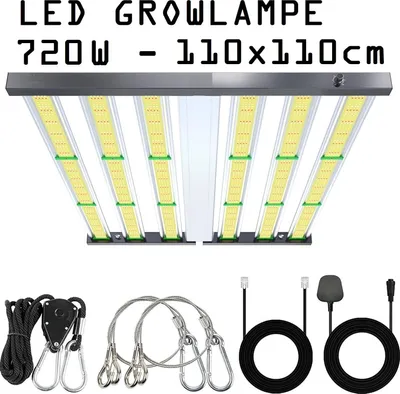 Produktbild von JUNG Vollspektrum LED Wachstumslampe PB720 Vollspektrum Grow Lampe 720 W Dimmbar für Growbox Set  Anzuchtlampe für Pflanzen Wachstumslicht Growlampe