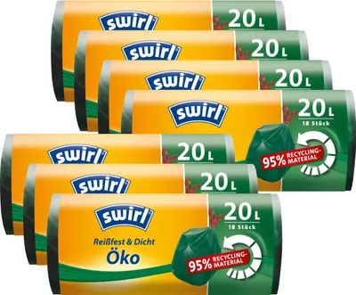 Produktbild von 7x Swirl Öko Müllbeutel 20L ( 18 stk./ Rolle ) mit Zugband