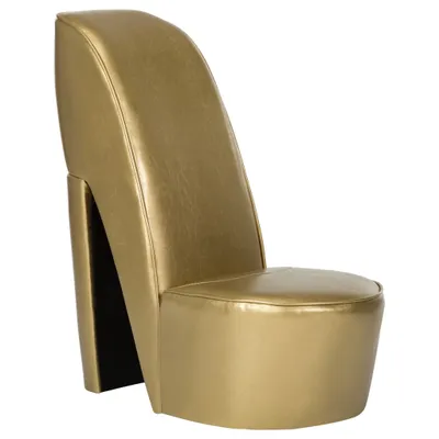 Produktbild von Stuhl in Stöckelschuh-Form Golden Kunstleder