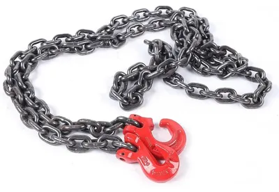 Image de Chaîne de levage - Élingue à 1 brin - Diamètre 8 mm - Capacité de charge 2 t - Longueur 5 m - Acier allié 20Mn2 - Pour grue/palan