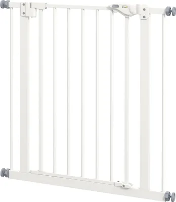 Produktbild von Türschutzgitter für Hunde, Absperrgitter, Schutzgitter für Haustiere, Metall, Kunststoff, 74-80 cm, Weiß