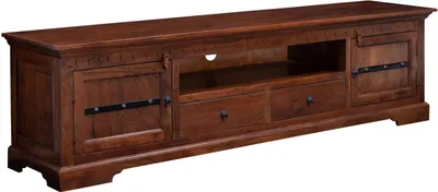 Image de MASSIVMOEBEL24 | Meuble TV 200x45 Acacia laqué Nougat OXFORD #326