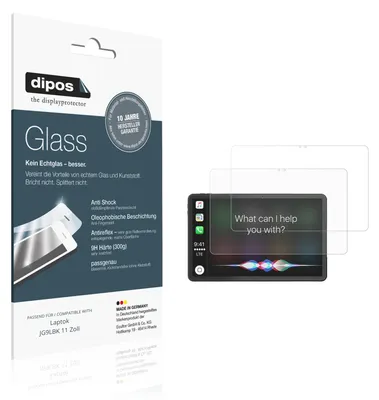 Produktbild von 2x Schutzfolie für Laptok JG9LBK 11 Zoll matt - Anti-Shock 9H Folie dipos Glass Kunststoffglas