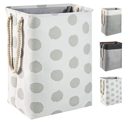 Image de Solidchoice - Grand panier pliable pour le linge, 78 litres, avec des attaches