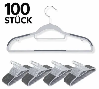 Immagine prodotto di Appendiabiti multifunzionali JustValue – 100 pezzi – Antiscivolo – 5 kg