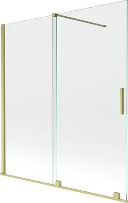 Zdjęcie produktu dla Mexen Velar parawan 2-skrzydłowy 150x150 cm złoty szczotkowany