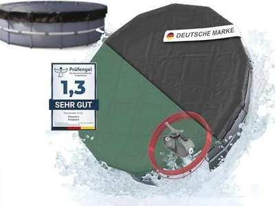 Immagine prodotto di Copertura per piscina 366 cm - Rete in PE 2 in 1 per piscine da 320 a 366 cm - Resistente e impermeabile