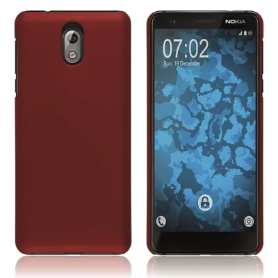 Produktbild von PhoneNatic Case kompatibel mit  Nokia 3.1 - Hülle rot gummiert Hard-case Cover
