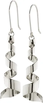 Produktbild von Paar Ohrhänger Ohrhaken Spirale Glänzend 925 Sterlingsilber Ohrringe Damen 7843