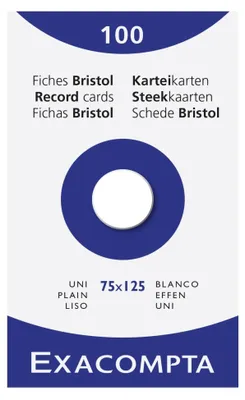 Obrázok produktu pre EXACOMPTA 13301E Kartotékové lístky EXACOMPTA, 75 x 125 mm, prázdne, biele