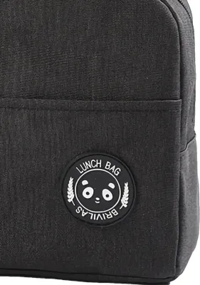 Image de Lunch Bag High Capacity Reusable Tote Heat Preservation Dinner Insulation Hangbag Black