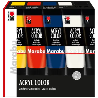 Obrázok produktu pre Marabu akrylová farba "AcrylColor", štartovacia sada 5 x 100 ml