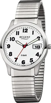 Produktbild von Regent Herren-Armbanduhr silber Analog F-897 Stahl-Armband D2URF897