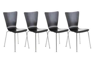 Produktbild von 4er Set Besucherstuhl HLO-CP84 schwarz