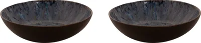 Produktbild von Palmer tiefe Teller-Set LESTER, 2 x Suppenteller aus Steingut Ø  21 cm, Spülmaschinenfest, Ofen- & Mikrowellengeeignet, moderne Pasta-Teller tief, SteingutGeschirr