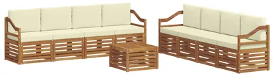 Produktbild von Sofagarnituren 9 pcs Natur und Creme Massivholz Akazie