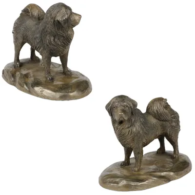 Obrázek produktu pro Art-Dog Dekorativní soška – Tibetský teriér – s tmavým dřevěným podstavcem