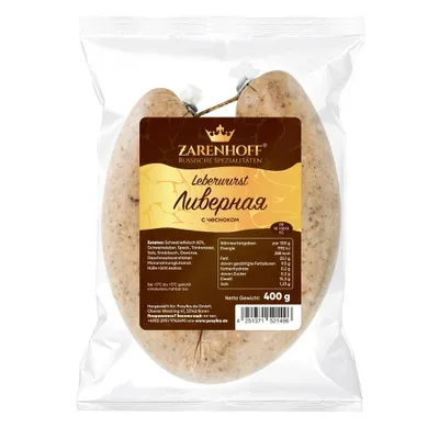 Produktbild von Leberwurst mit Knoblauch Zarenhoff, 400 g