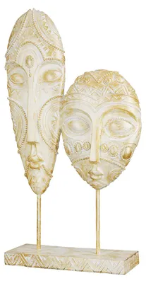 Immagine prodotto di Gilde Skulptur, "Giseh", Gesichtsmotiv, Kunstharz, goldfarben, VE 1, L. 7 cm, B. 18 cm, H. 38 cm 37454 4063387374542