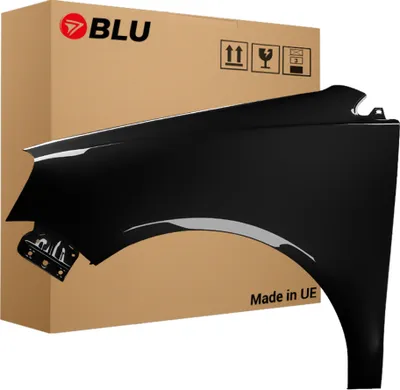 Zdjęcie produktu dla BLU Błotnik pasujący do VW Volkswagen Polo 9N3 IV 4 LIFT L041 LO41 Lewy Czarny Schwarz | 2005-2009 | Przedni Przód | Lakierowany | Gotowy do montażu | Stal