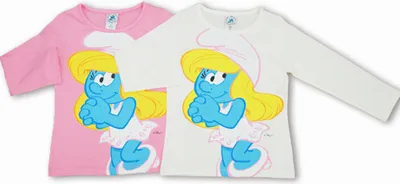 Produktbild von 84207 Disney Die Schlümpfe Langarmshirt Mädchen – Creme, Gr. 98 – Kuscheliges Schlumpf-Shirt für kleine Heldinnen