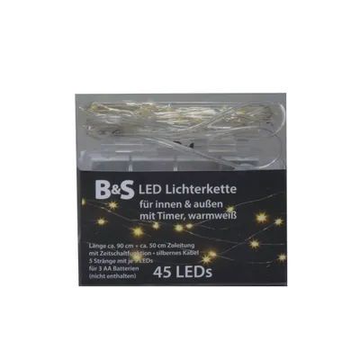 Image de Guirlande lumineuse 5 brins avec 9 LED chacun avec minuterie pour l'intérieur et l'extérieur